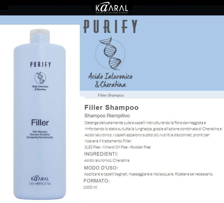 PURIFY FILLER SHAMPOO RIEMPITIVO 1000 ml (SLES FREE-MINERAL OIL FREE-PARABEN FREE)